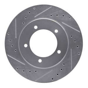 Chevrolet Tracker Brake Rotor (1) - Front Left - R1 Concepts - Drilled & Slotted - Silver - `99-`08